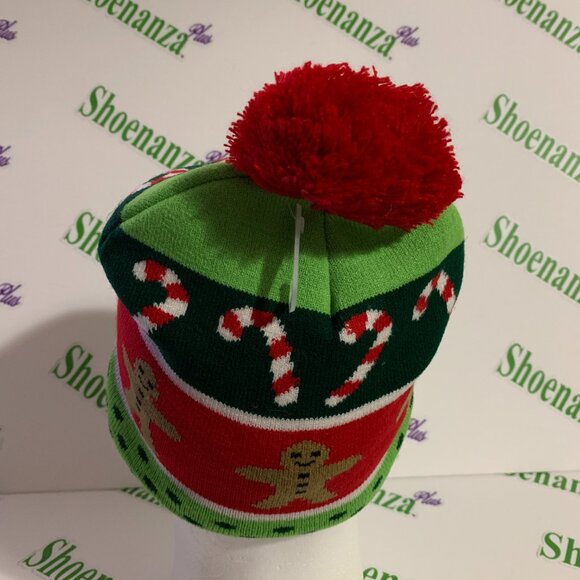 Ugly Christmas Hat Be Jolly Beanie Gingerbread Man Candy Cane Light Up Cap OSFM - Picture 4 of 8